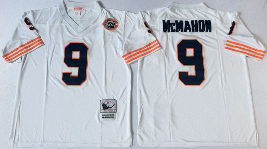 Men NFL Chicago Bears 9 McMahon white Mitchell Ness jerseys